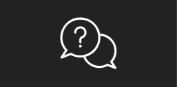 Graue Box mit Icon und Link zum Thema Fragen und Antworten