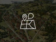 Link zum Geoportal Linkbox mit Landschaft im Hintergrund und Icon im Vordergrund