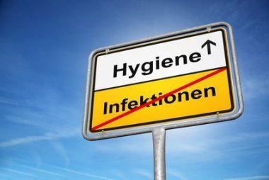 Hygiene Straßenschild Infektionschutz