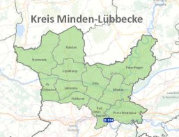 Karte der kühlen Orte Karte der kühlen Orte im Mühlenkreis