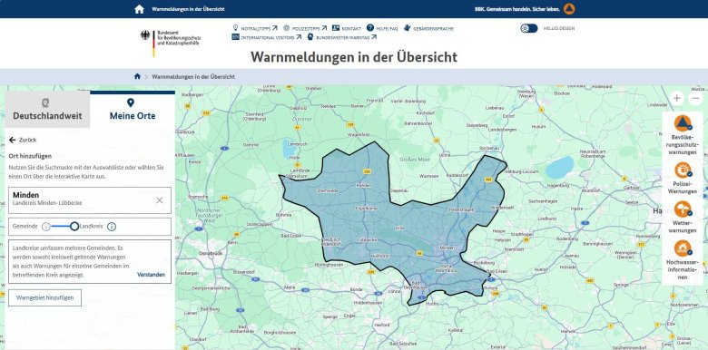 Aktuelle Warnmeldungen Bild aktuelle Warnmeldungen