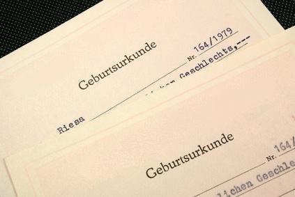 Geburtsurkunde Bild einer Geburtsurkunde
