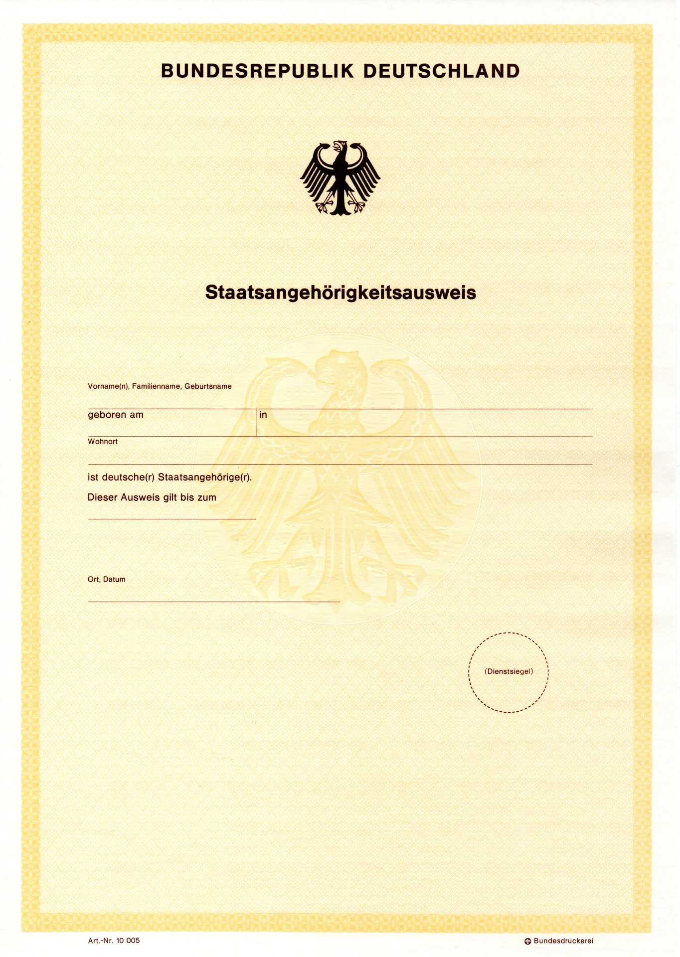 Staatsangehörigkeitsausweis Staatsangehörigkeitsausweis