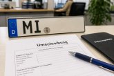 Umschreibung Tisch mit Fahrzeugpapieren