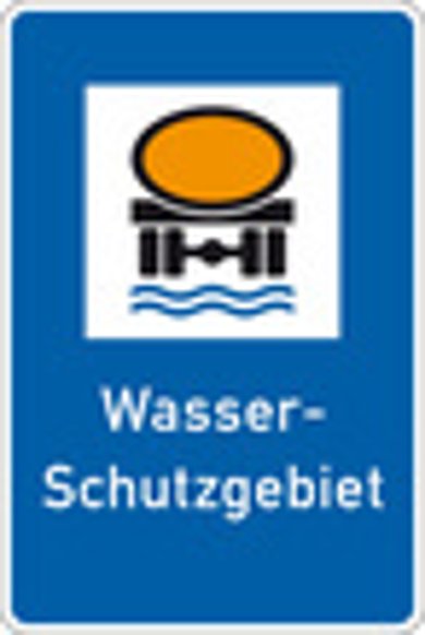 Schild mit der Aufschrift Wasserschutzgebiet