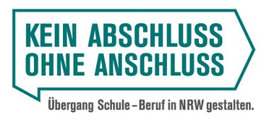 Logo Kein Abschluss ohne Anschluss. Übergang Schule - Beruf in NRW gestalten